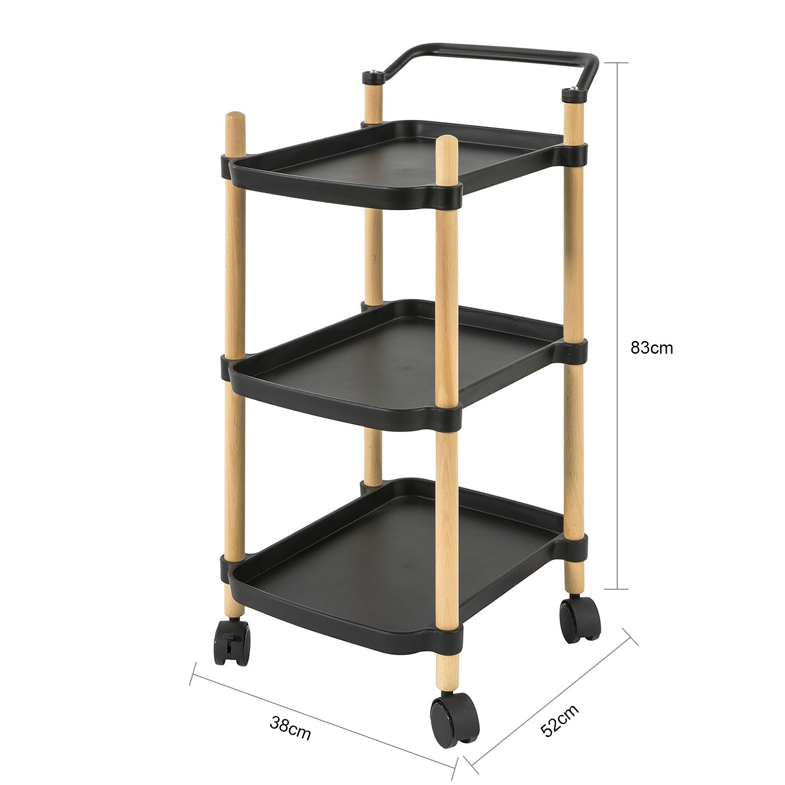 SoBuy | Chariot de service | Chariot d'appoint | Chariot à roulettes | SVW06