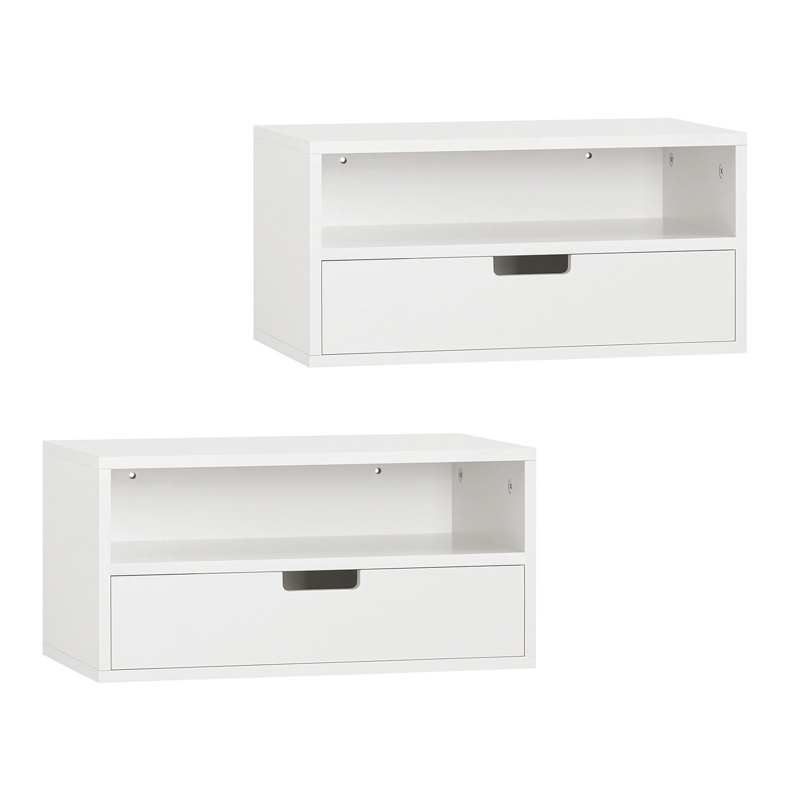 SoBuy | Lot de 2 tables de chevet | Étagère de chevet | Étagère flottante | Armoire murale | NKD03-Wx2