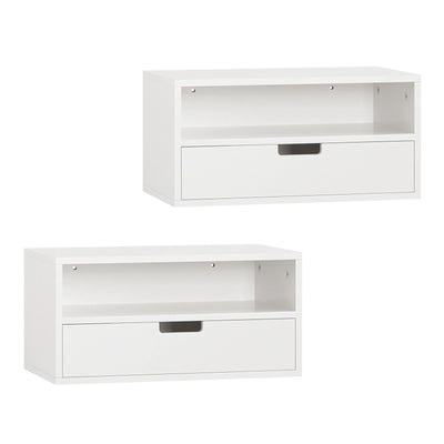 SoBuy | Lot de 2 tables de chevet | Étagère de chevet | Étagère flottante | Armoire murale | NKD03-Wx2