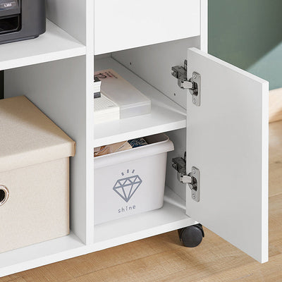 SoBuy | Classeur | Chariot de classement | Desserte imprimante | Caisson de bureau | Blanc | ASK02-W