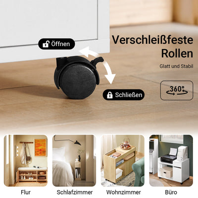 SoBuy | Classeur | Chariot de classement | Desserte imprimante | Caisson de bureau | Blanc | ASK02-W