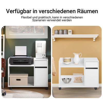 SoBuy | Classeur | Chariot de classement | Desserte imprimante | Caisson de bureau | Blanc | ASK02-W