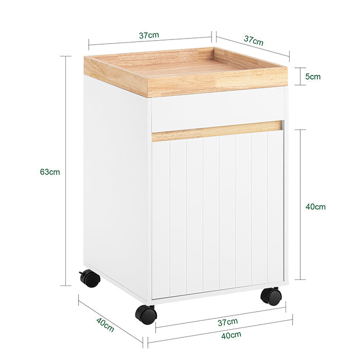 SoBuy | Contenitore con rotelle | Carrello da ufficio | Tavolino d'appoggio | Carrello portadocumenti | Supporto per stampante | ASK03-W
