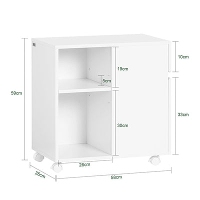 SoBuy | Aktenschrank | Aktenschrankwagen | Druckertisch | Rollcontainer | Weiß | ASK05-W