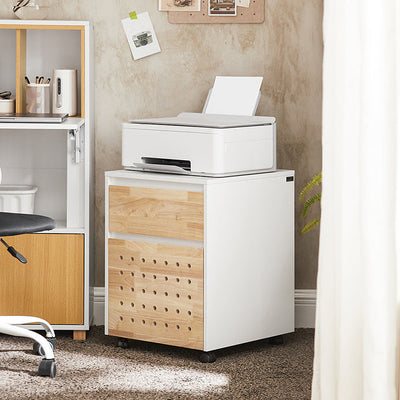 SoBuy | Caisson à roulettes | Chariot de bureau | Table d'appoint | Chariot de classement | Support d'imprimante | ASK06-WN