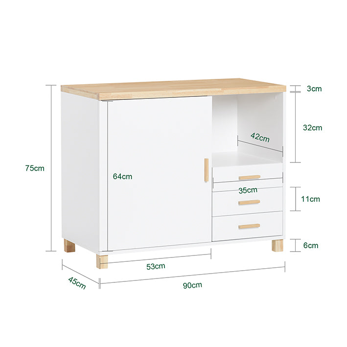 SoBuy | Tavolo per stampante | Classificatore | Credenza | Mobile contenitore | Bianco-Naturale | ASK07-WN
