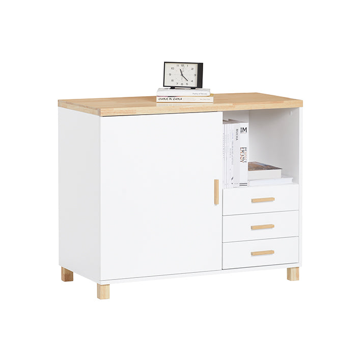 SoBuy | Tavolo per stampante | Classificatore | Credenza | Mobile contenitore | Bianco-Naturale | ASK07-WN