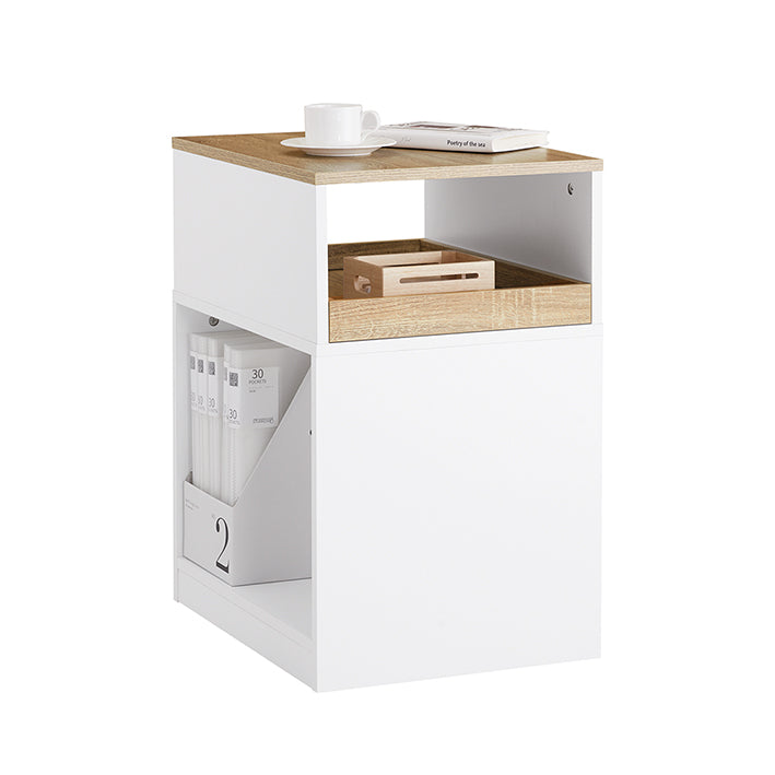 SoBuy | Table de chevet | Table d'appoint | Classeur | Armoire de bureau | ASK08-WN 