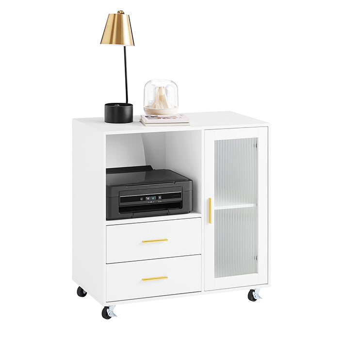 SoBuy | Credenza su ruote | Carrello da cucina | Mobile per microonde | Armadietto contenitore | ASK09-W