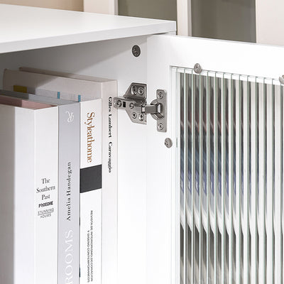 SoBuy | Sideboard auf Rollen | Küchenwagen | Mikrowellenschrank | Aufbewahrungsschrank | ASK09-W