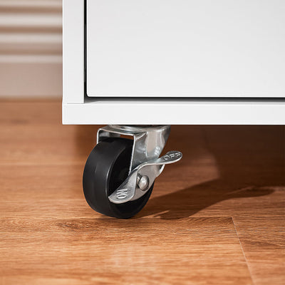 SoBuy | Buffet Roulant | Desserte de Cuisine | Meuble Micro-ondes | Armoire de Rangement | ASK09-W