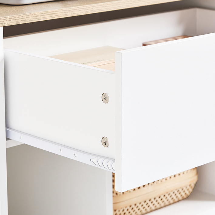 SoBuy | Meuble d'imprimante à roulettes | Support d'imprimante | Armoire de classement | Caisson de rangement à roulettes | Blanc | ASK10-WN
