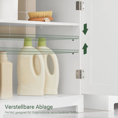SoBuy | Meuble sous-lavabo | Meuble de salle de bain blanc | Style campagnard | BZR18-W