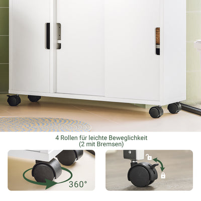 SoBuy | Badrollwagen | Nischenschrank | Badschrank Weiß | BZR02-W