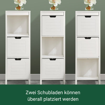 SoBuy | Mobile alto da bagno | Armadietto da bagno bianco | Mobili da bagno stile Country | FRG127-W