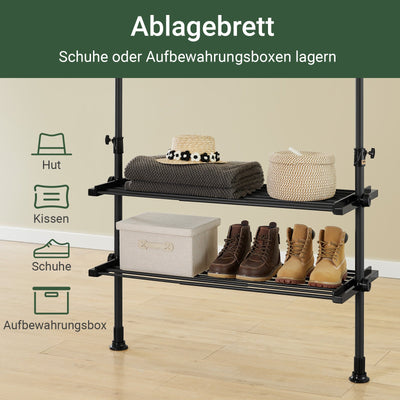 SoBuy | Tringle à vêtements télescopique | Système de tringles à vêtements | Système d'étagères | FRG34-II-SCH