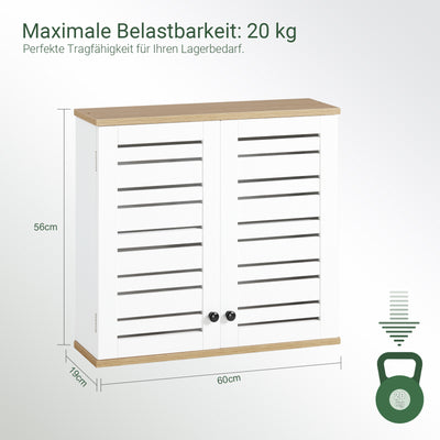 SoBuy | Armoire murale de salle de bain | Armoire suspendue | Armoire de salle de bain blanche | BZR42-W