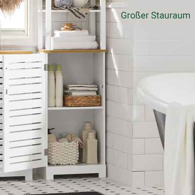 SoBuy | Armoire de salle de bain haute | Armoire de salle de bain blanche | Meubles de salle de bain | BZR43-W 