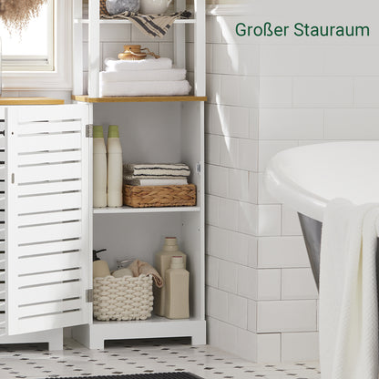 SoBuy | Armoire de salle de bain haute | Armoire de salle de bain blanche | Meubles de salle de bain | BZR43-W 