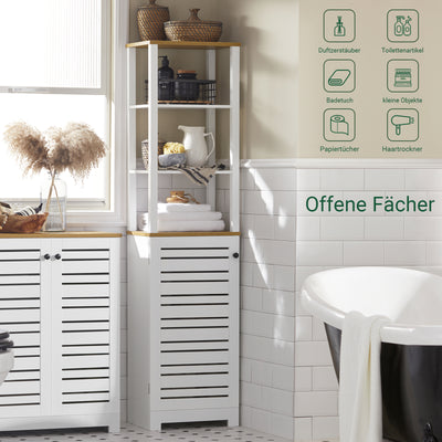 SoBuy | Armoire de salle de bain haute | Armoire de salle de bain blanche | Meubles de salle de bain | BZR43-W 