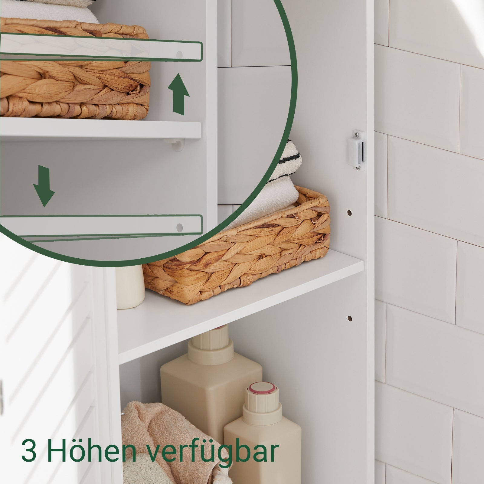 SoBuy | Colonna da bagno | Armadietto da bagno bianco | Mobiletto da bagno | BZR43-W