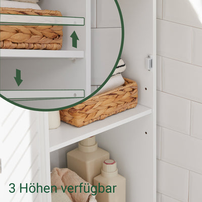SoBuy | Colonna da bagno | Armadietto da bagno bianco | Mobiletto da bagno | BZR43-W