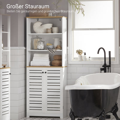 SoBuy | Armoire de salle de bain haute | Armoire de salle de bain blanche | Meubles de salle de bain | BZR44-W 