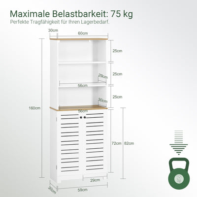 SoBuy | Colonna da bagno | Mobiletto bagno bianco | Mobile bagno | BZR44-W