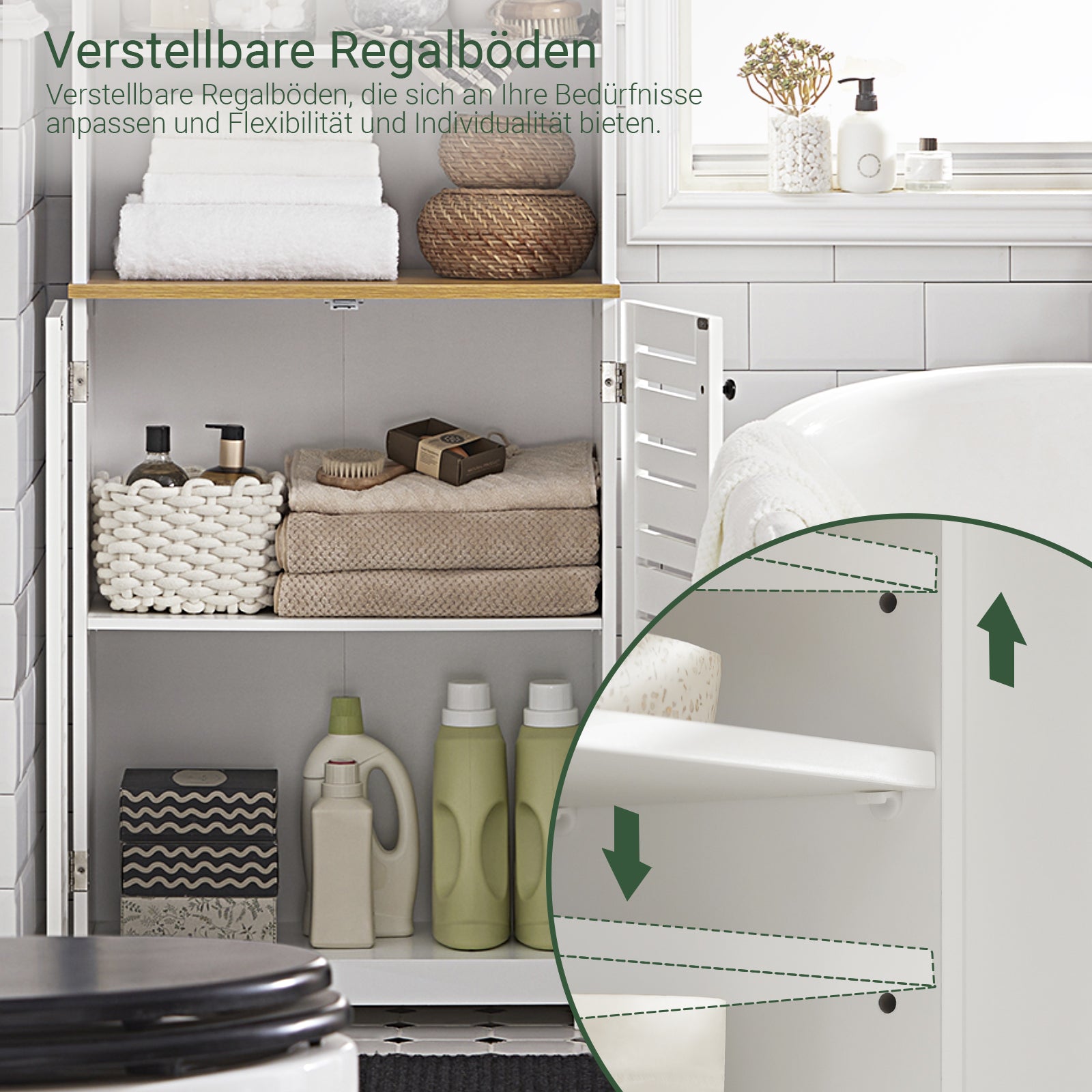 SoBuy | Armoire de salle de bain haute | Armoire de salle de bain blanche | Meubles de salle de bain | BZR44-W 