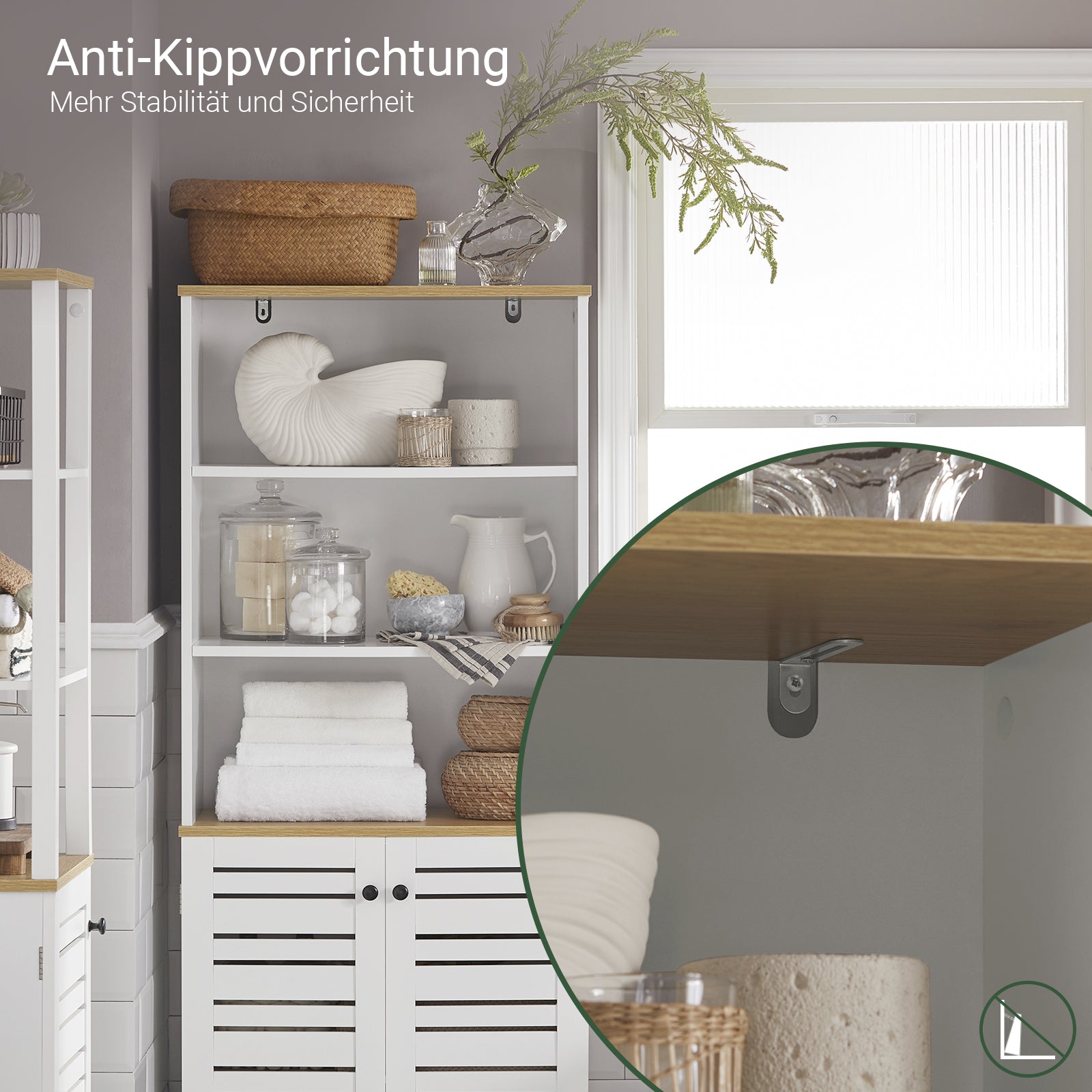 SoBuy | Colonna da bagno | Mobiletto bagno bianco | Mobile bagno | BZR44-W