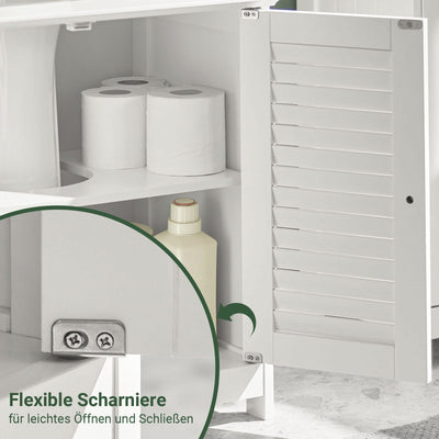 SoBuy | Meuble sous lavabo | Meuble bas de salle de bain blanc | FRG237-II-W