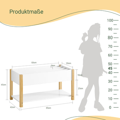 SoBuy | Étagère pour Livres d'Enfants | Étagère de Rangement pour Jouets | Étagère de Rangement pour Enfants | KMB35-W