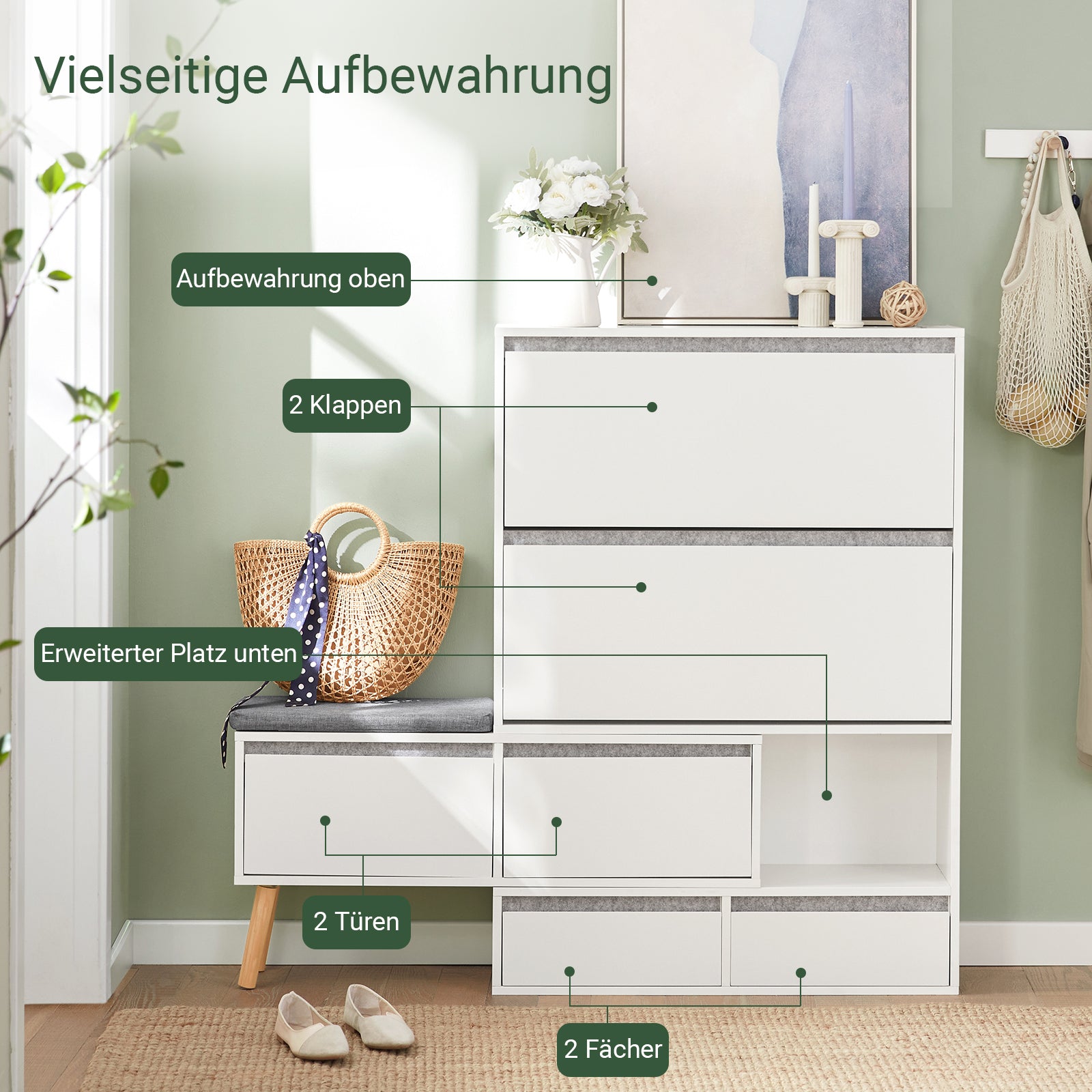 SoBuy | Meuble à chaussures | Rangement pour chaussures | Blanc | FSR134-W 