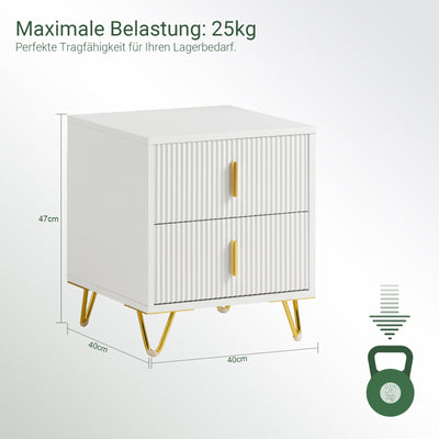 Table de chevet SoBuy à 2 tiroirs FBT115-W 