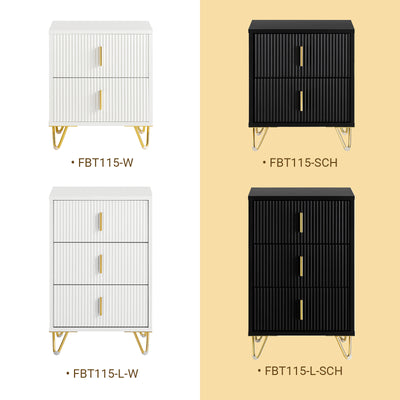 SoBuy | Nachttisch mit 2 Schubladen | Sofatisch | Beistelltisch | Weiß | FBT115-W