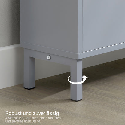 SoBuy | Schuhkipper mit 2 Klappen | Schuhschrank | Schuhkommode | Hellgrau | FSR151-HG