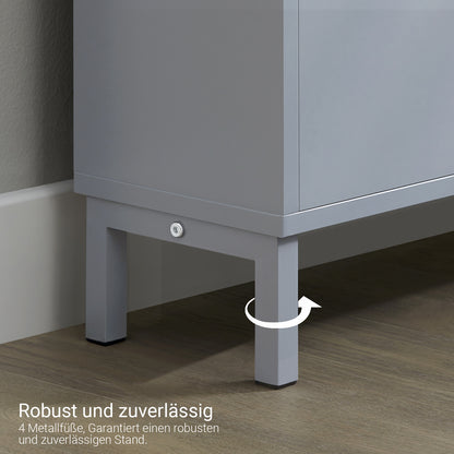 SoBuy | Meuble à chaussures 3 portes | Armoire à chaussures | Coffre à chaussures | Gris clair | FSR151-H-HG 