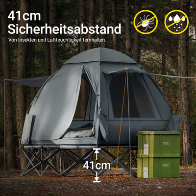 SoBuy | Tenda da campeggio 7in1 | 2 persone | Outdoor | Brandina Grigio Chiaro | 193x188x145cm | OGS32-L-HG