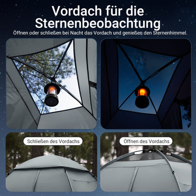 SoBuy | Tenda da campeggio 7in1 | 2 persone | Outdoor | Brandina Grigio Chiaro | 193x188x145cm | OGS32-L-HG