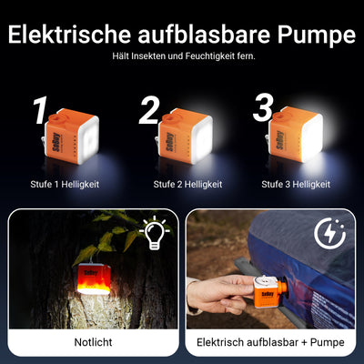 SoBuy | 7in1-Zelt Campingzelt | 2 Personen | Outdoor | Feldbett Hellgrau | 193x188x145cm | OGS32-L-HG