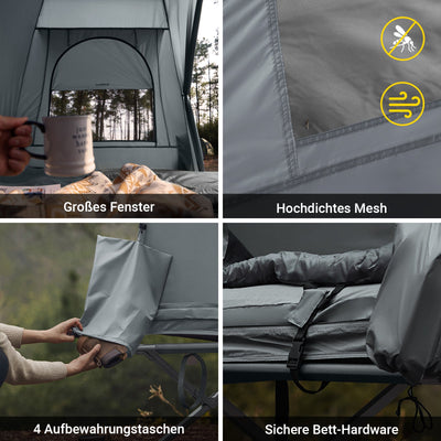 SoBuy | Tenda da campeggio 7in1 | 2 persone | Outdoor | Brandina Grigio Chiaro | 193x188x145cm | OGS32-L-HG