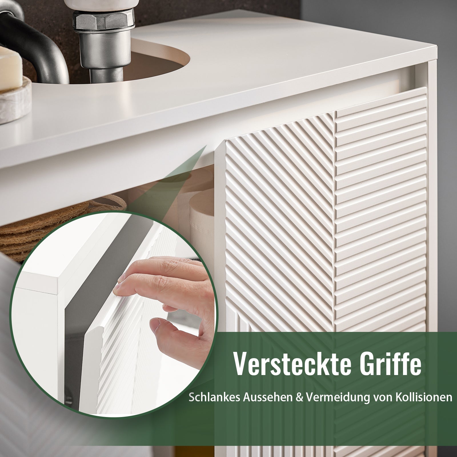 SoBuy | Meuble-lavabo | Armoire de salle de bain | Meuble de salle de bain blanc | BZR157-W 