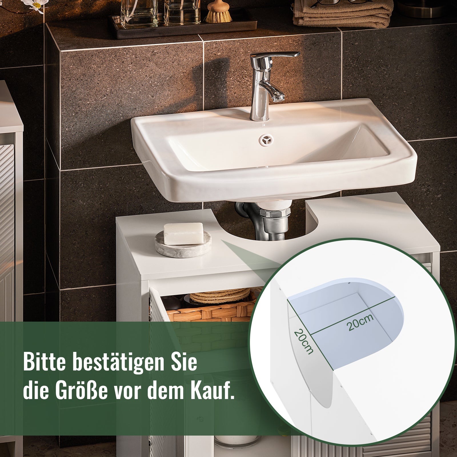 SoBuy | Meuble-lavabo | Armoire de salle de bain | Meuble de salle de bain blanc | BZR157-W 