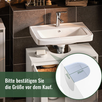 SoBuy | Mobile sottolavabo | Mobile bagno | Mobile bagno bianco | BZR157-W