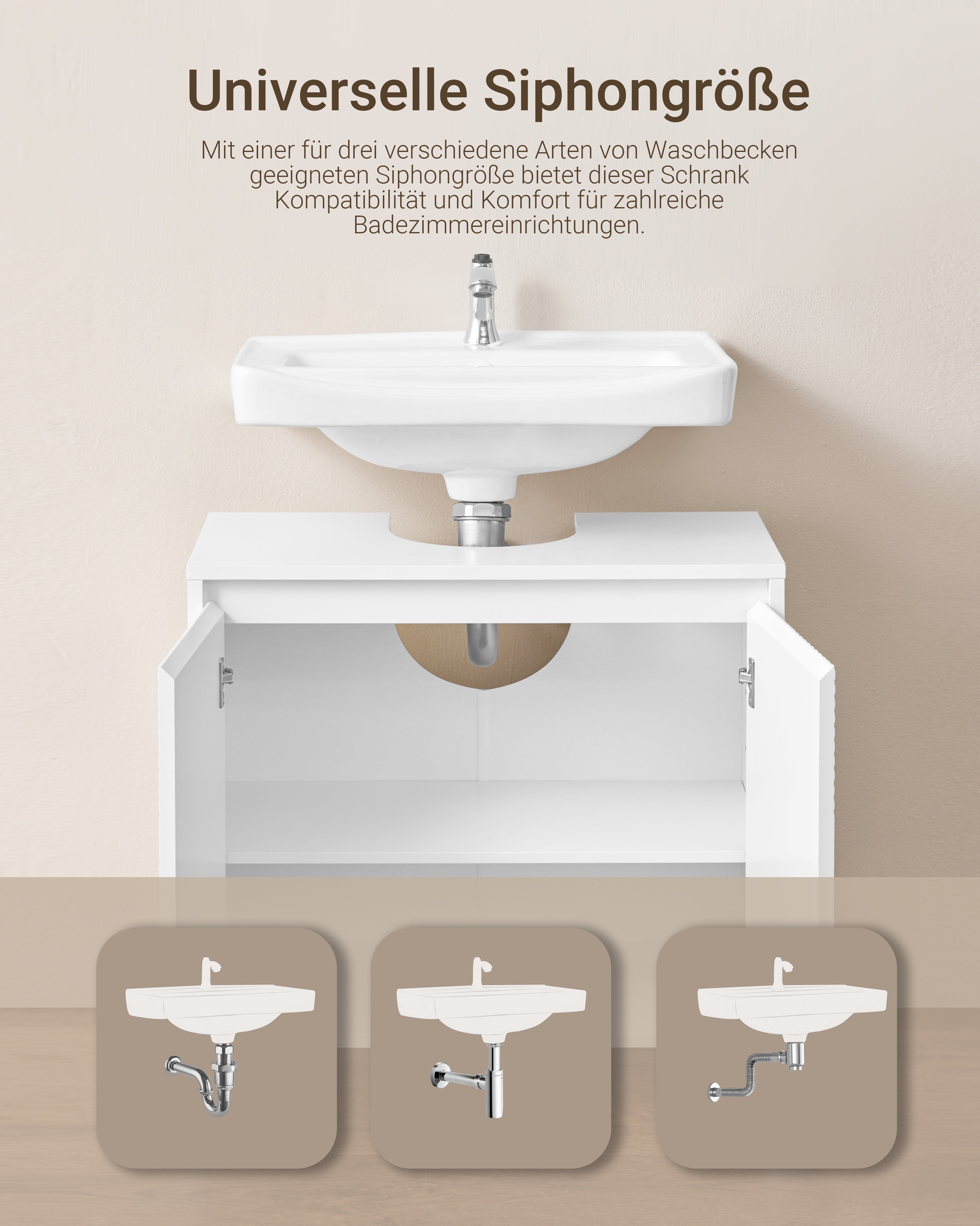 SoBuy | Meuble-lavabo | Armoire de salle de bain | Meuble de salle de bain blanc | BZR157-W 