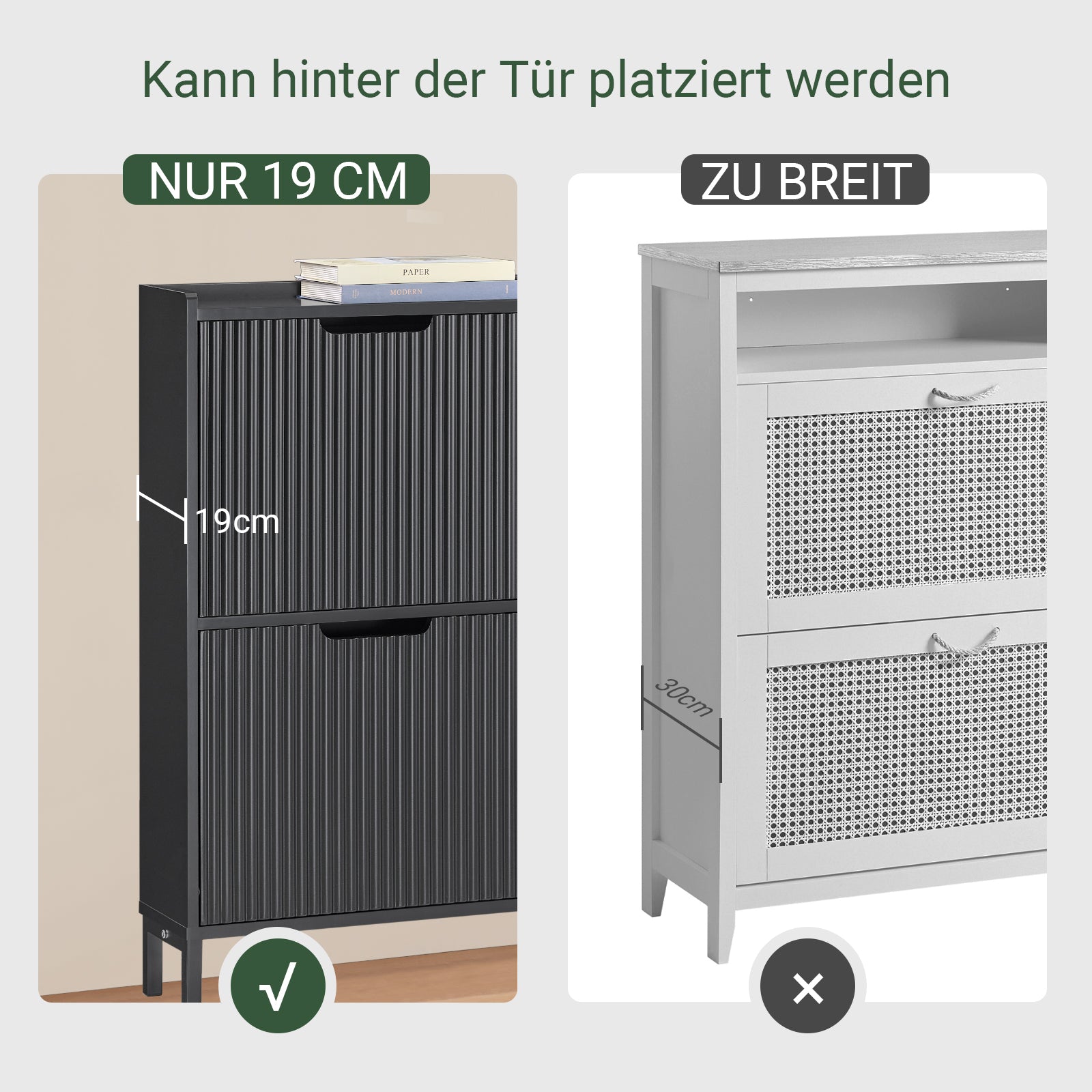 Vorverkauf | SoBuy | Schuhkipper mit 4 Klappen | Schuhschrank schmal | Schwarz | FSR177-L-SCH