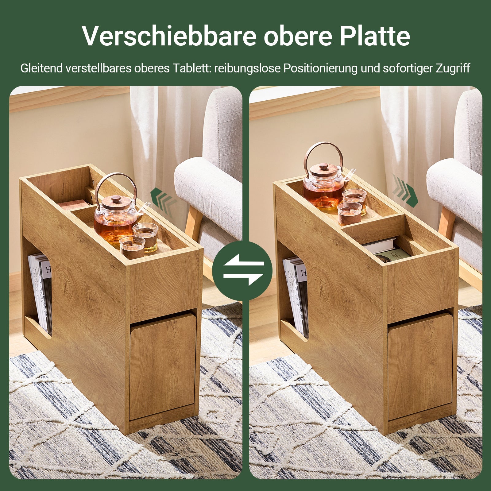 SoBuy | Comodino | Tavolino | Tavolino da divano | Mobiletto per ufficio naturale | FBT158-N