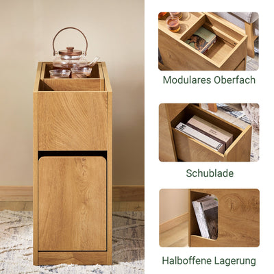 SoBuy | Comodino | Tavolino | Tavolino da divano | Mobiletto per ufficio naturale | FBT158-N