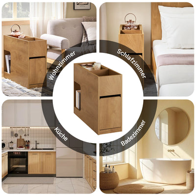 SoBuy | Comodino | Tavolino | Tavolino da divano | Mobiletto per ufficio naturale | FBT158-N