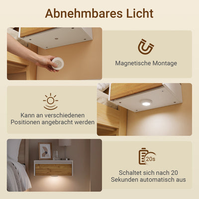 SoBuy Nachttisch hängend mit Sensorlicht und Schublade Weiß 40x29.8x15.6 cm FBT174-E-WN
